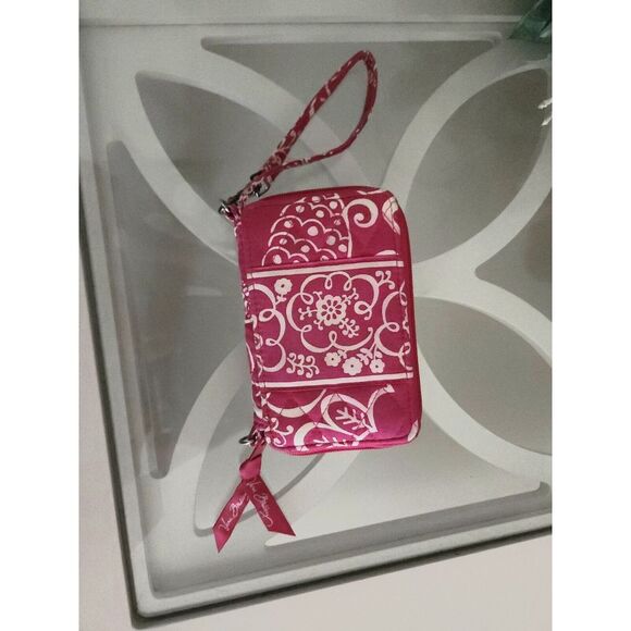 Vera Bradley Women's Twirly Birds Pink  Wristlet Wallet Phone‎ Card Case Cotton - Picture 1 of 10